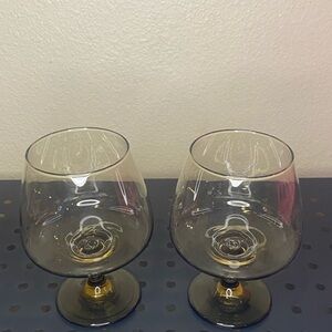 Elegant Glass Goblets with Gold Accents
